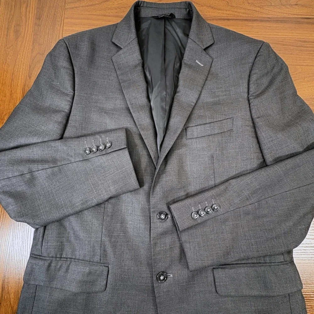 Apt 9 Suit Mens 42R 32x27.5 Gray Slim Fit 2-Piece Professional Corpcore Office